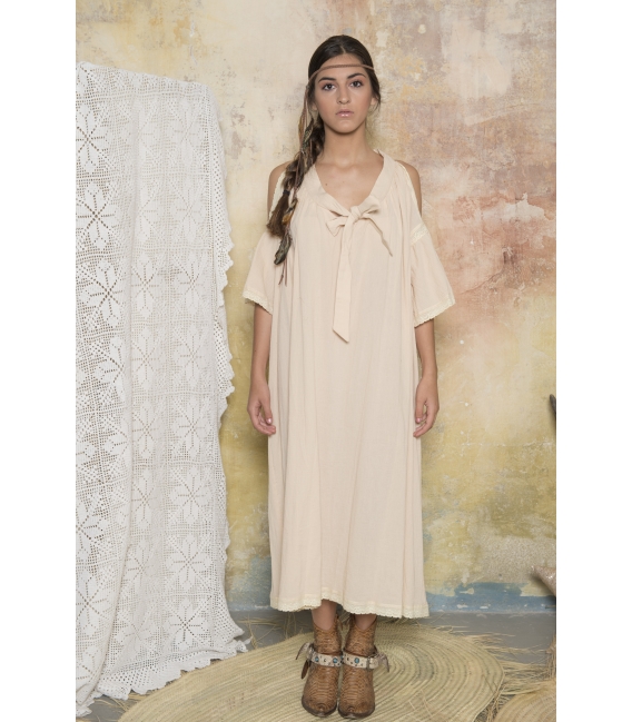 Robe longue Lennon Nude - Collection Bohème Robe longue Lennon Nude - Collection Bohème
