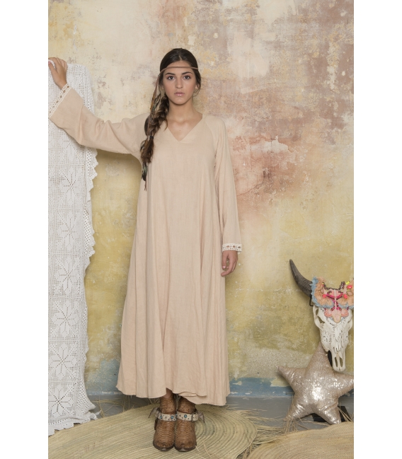 Robe longue Hortense Nude - Collection Bohème Robe longue Hortense Nude - Collection Bohème