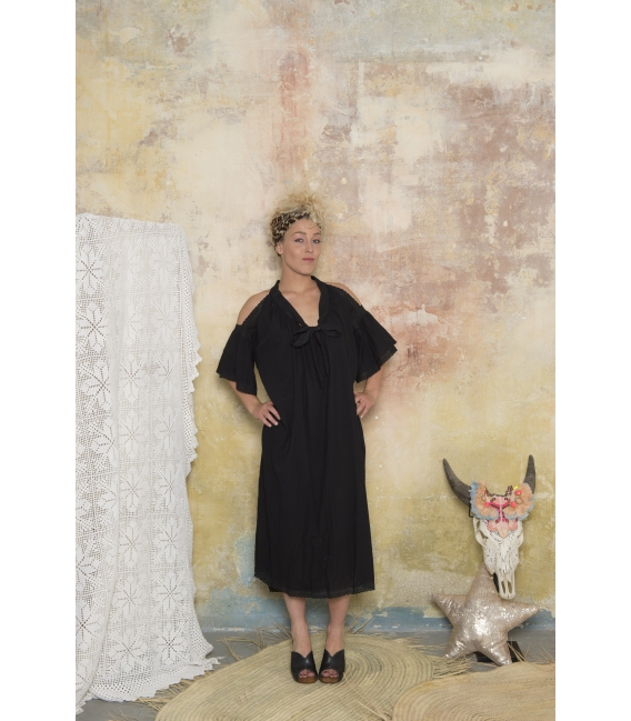 Robe longue Lennon Noir - Collection Bohème Robe longue Lennon Noir - Collection Bohème