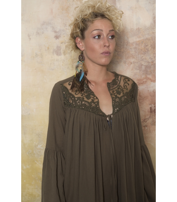 Robe Peace Kaki - Collection Bohème Robe Peace Kaki - Collection Bohème