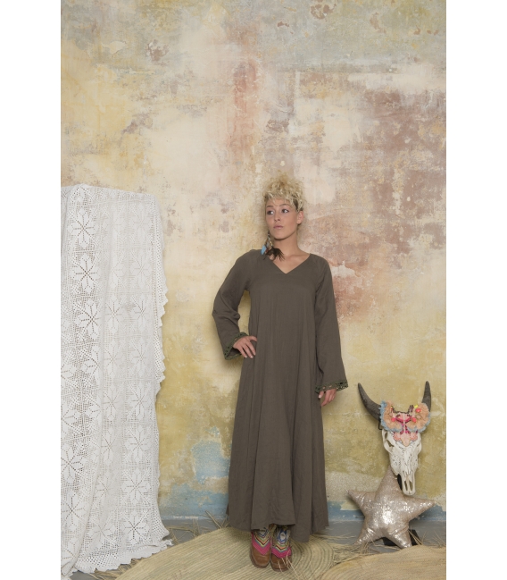 Robe longue Hortense Kaki - Collection Bohème Robe longue Hortense Kaki - Collection Bohème