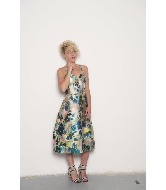 Robe Marilyne navy flower - Collection Wall Street Robe Marilyne navy flower - Collection Wall Street