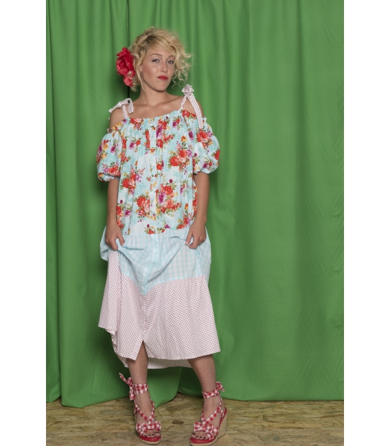 Robe longue Myrtille Bleu ciel - Collection A Croquer Robe longue Myrtille Bleu ciel - Collection A Croquer