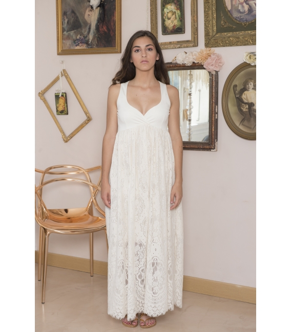 Robe longue Blandine perle - Collection Précieuse Robe longue Blandine perle - Collection Précieuse