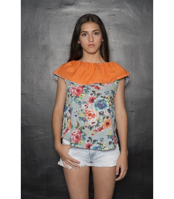 Top adélaidda azul - Collection Flamenco Top adélaidda azul - Collection Flamenco