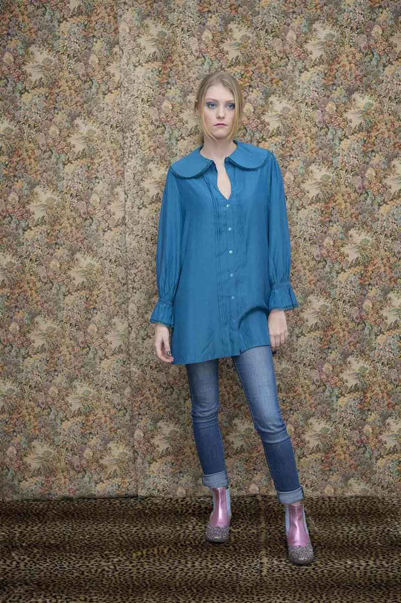 Robe Lili Bleu Canard - Collection Effeuillage Robe Lili Bleu Canard - Collection Effeuillage