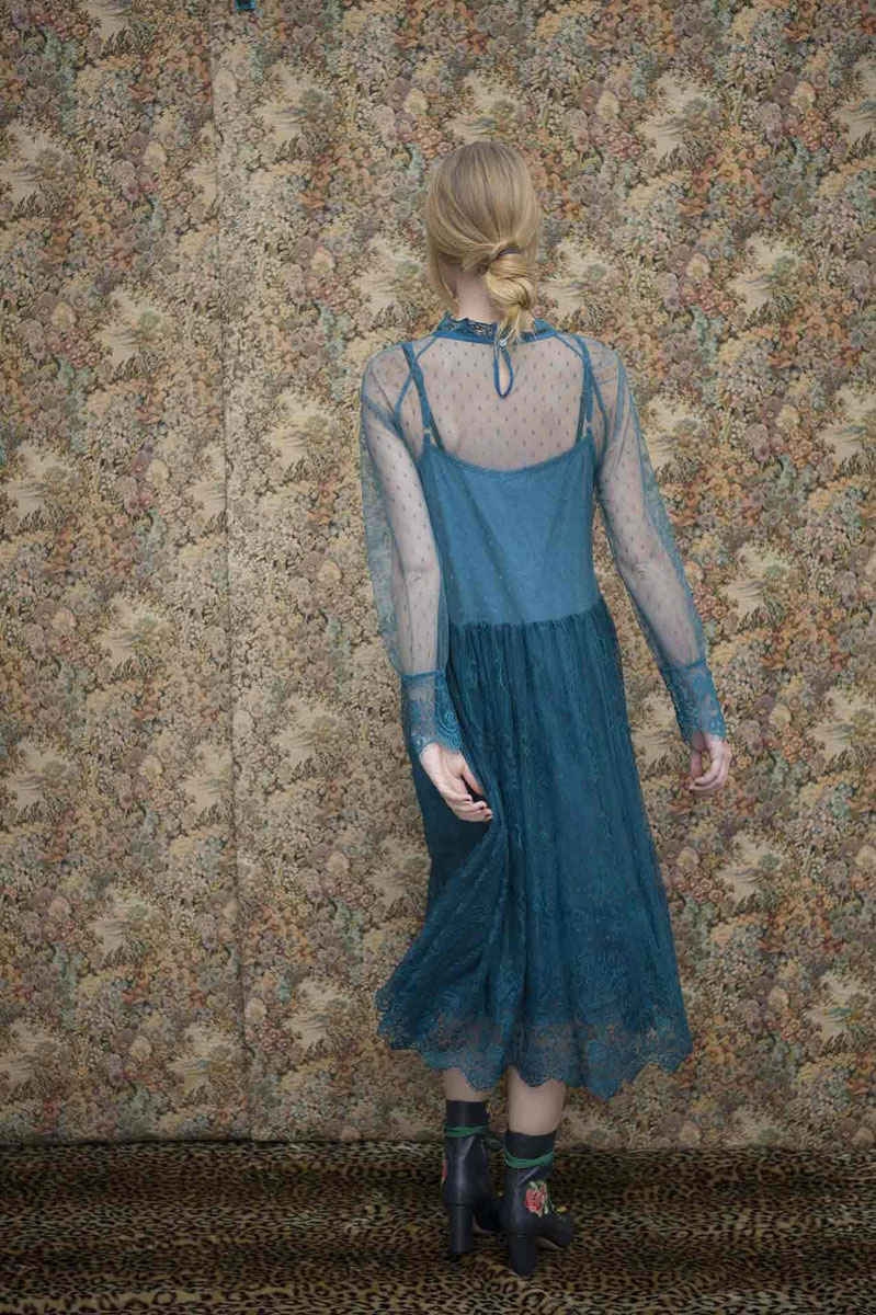 Robe Nuisette Coco Bleu Canard - Collection Effeuillage Robe Nuisette Coco Bleu Canard - Collection Effeuillage