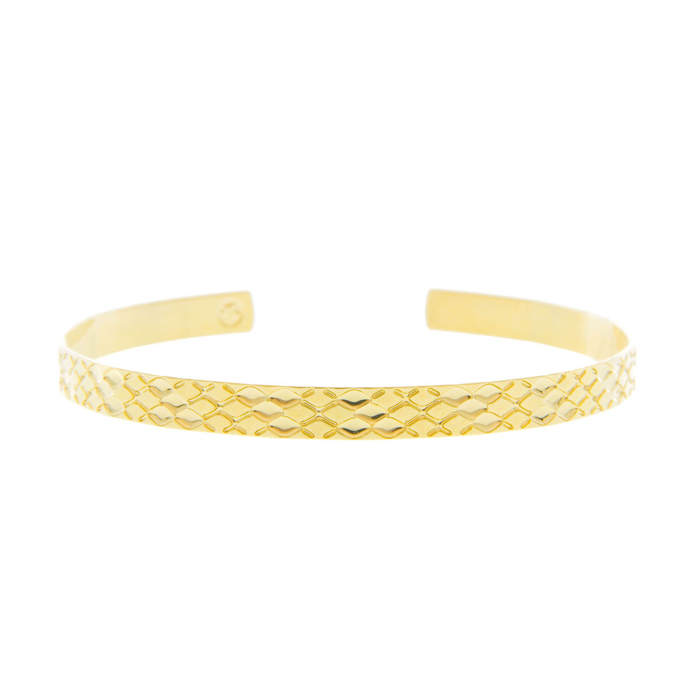 bracelet jonc signature plaqu or