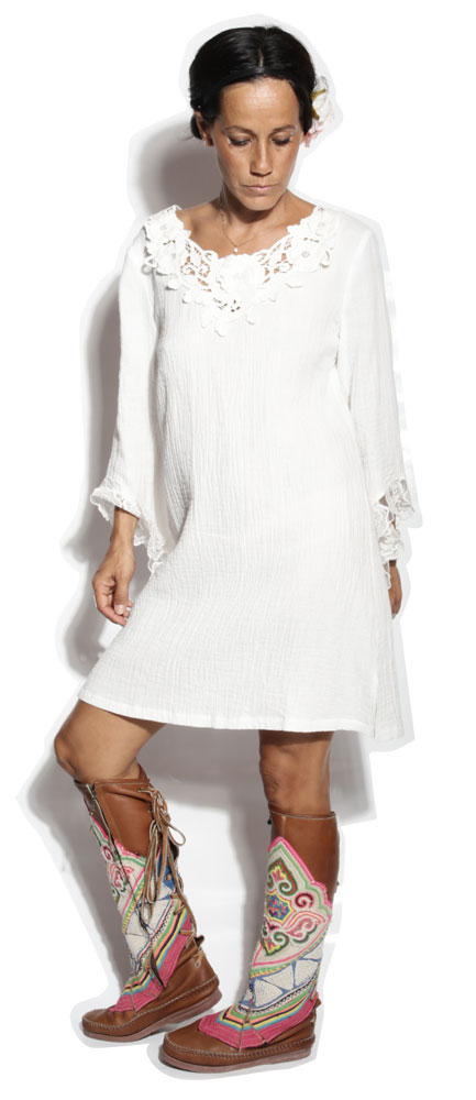 Robe Adélaida Blanc - Mexicaine Robe Adélaida Blanc - Mexicaine
