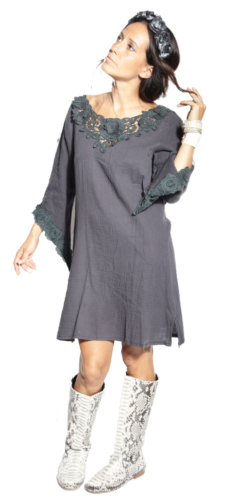 Robe Adélaida Gris - Mexicaine Robe Adélaida Gris - Mexicaine