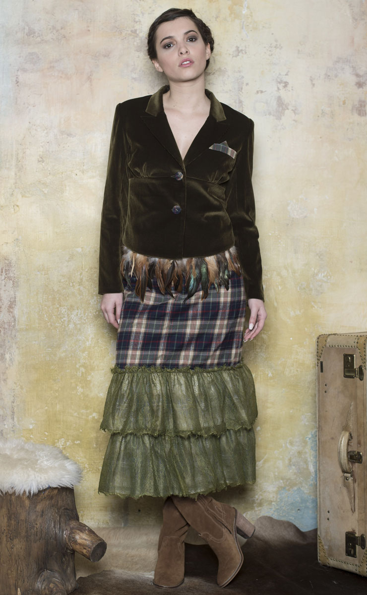 Veste Courtney Kaki Velours - Collection Country Veste Courtney Kaki Velours - Collection Country