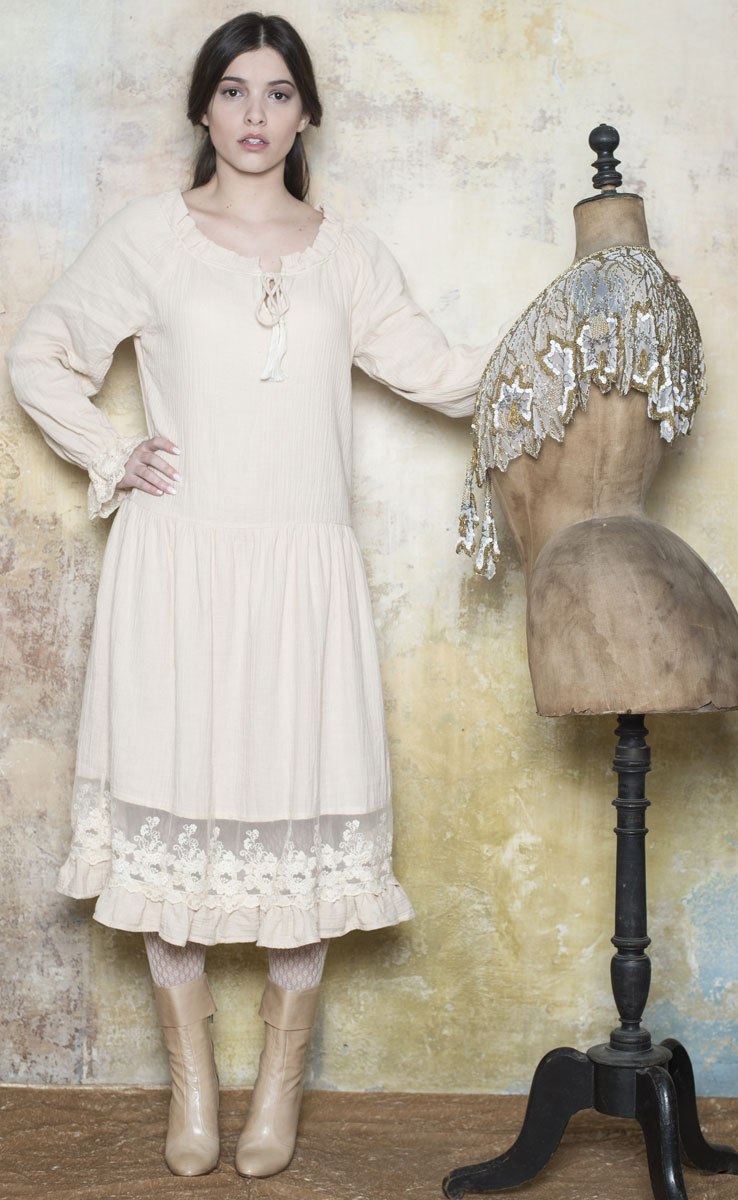 Robe Eglantine Cream - Collection Bohemian Vintage Robe Eglantine Cream - Collection Bohemian Vintage
