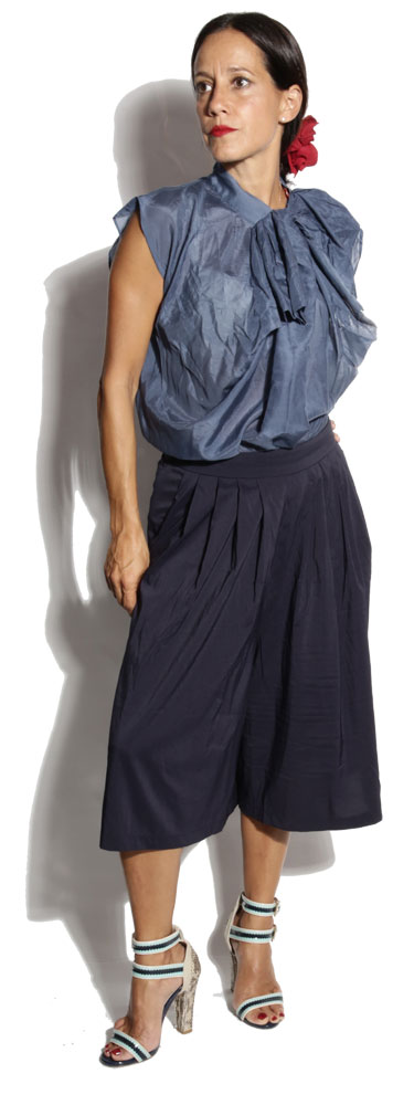 Jupe Culotte Gertrude Marine - Power Girl Jupe Culotte Gertrude Marine - Power Girl