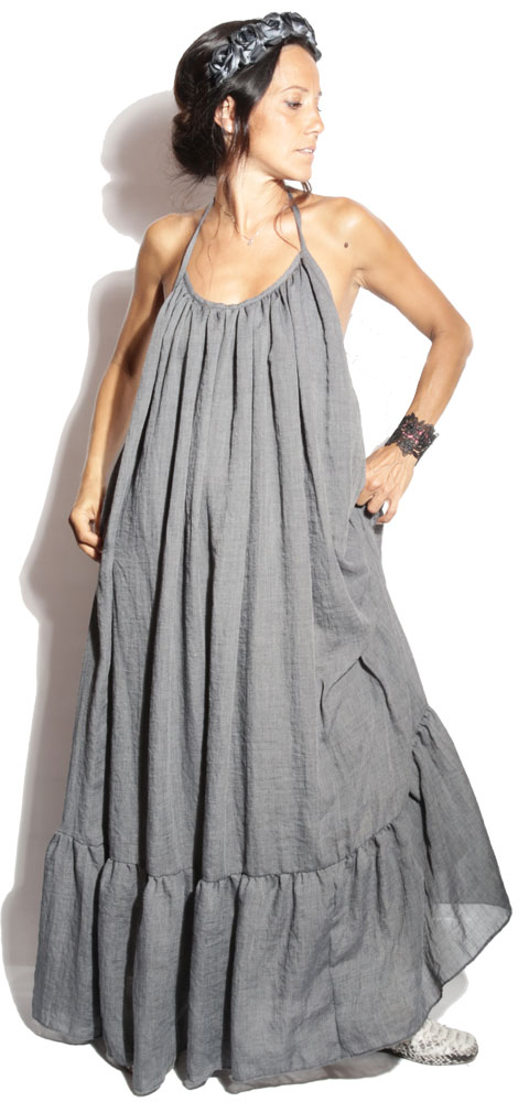 Robe Longue Hippy Anthracite - Boheme Robe Longue Hippy Anthracite - Boheme