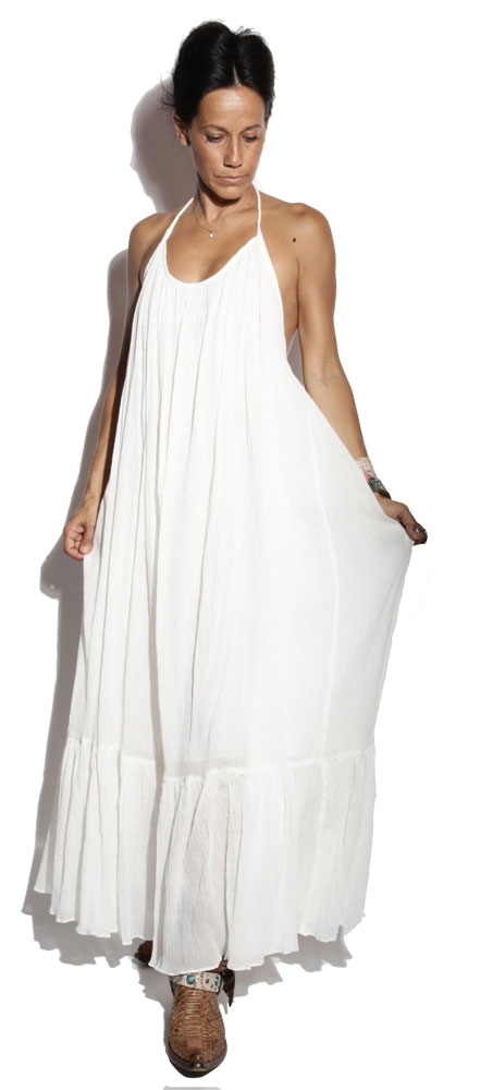Robe Longue Hippy Blanc - Boheme Robe Longue Hippy Blanc - Boheme