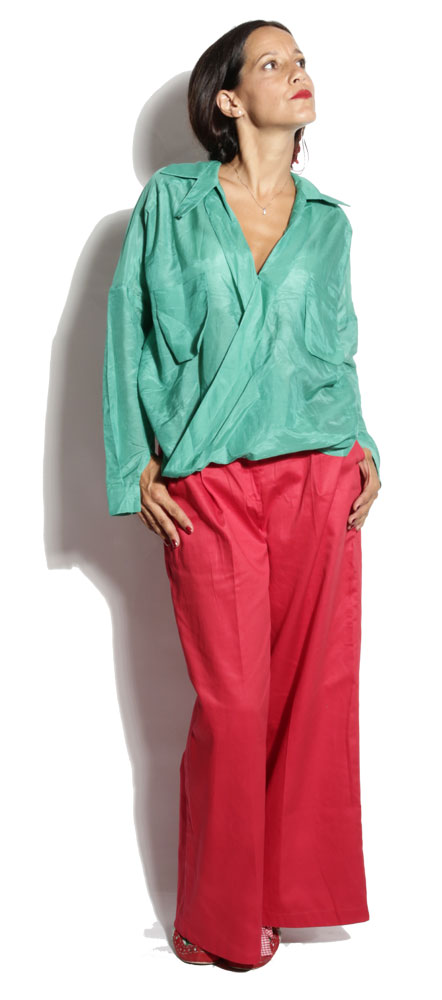 Pantalon Jeanne Rose uni( red) - Power Girl Pantalon Jeanne Rose uni( red) - Power Girl