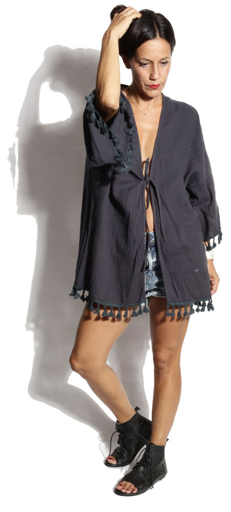 Tunique Luisa Gris - Mexicaine Tunique Luisa Gris - Mexicaine