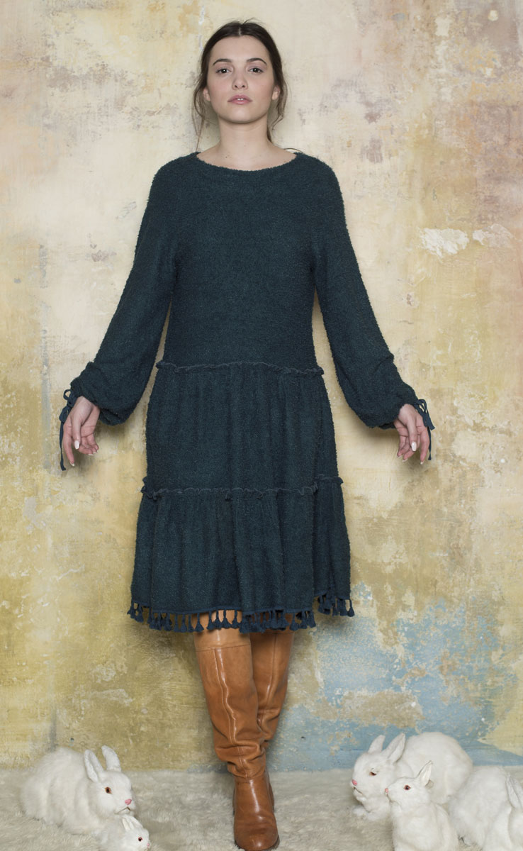 Robe Plumette Bleu nuit - Collection Petite Laine Robe Plumette Bleu nuit - Collection Petite Laine