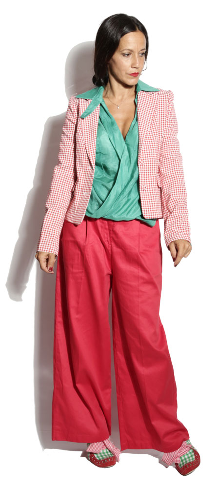 Veste Simone Vert d'O Pied de poule ( red) - Power Girl Veste Simone Vert d'O Pied de poule ( red) - Power Girl