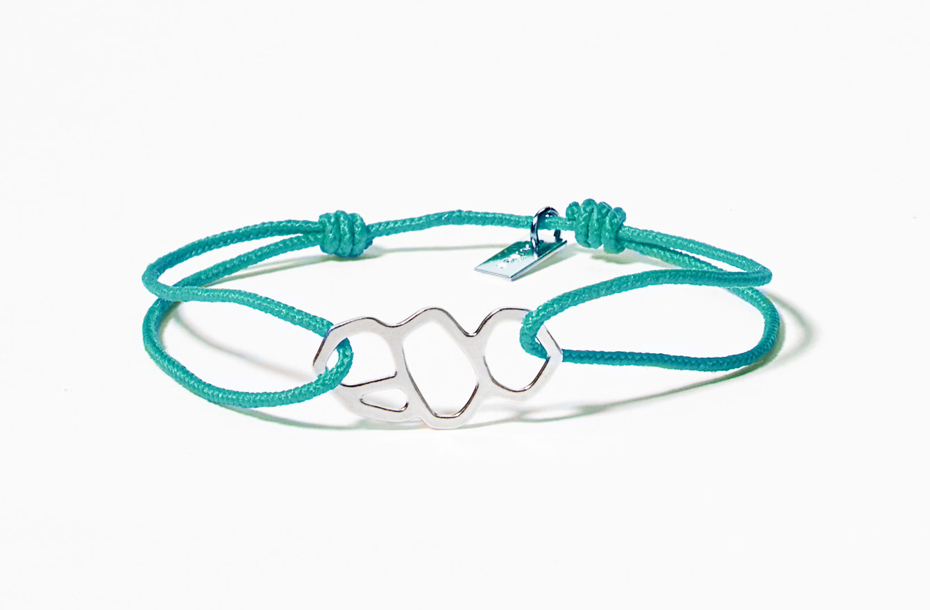 Bracelet lien Mucem turquoise plaqué argent Bracelet lien Mucem turquoise plaqué argent