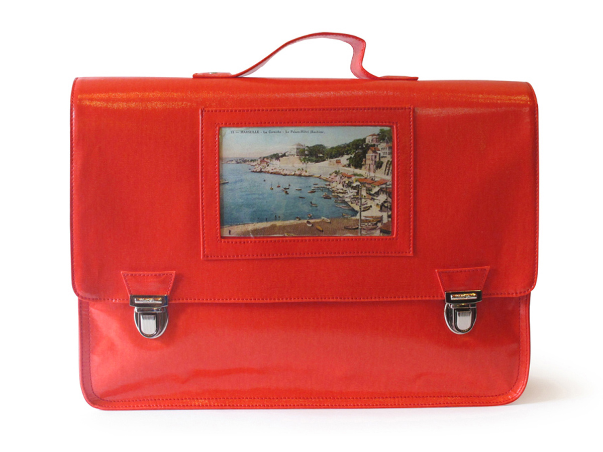 Grand cartable rouge L'Ambitieux-Photo (L) Coton Gloss