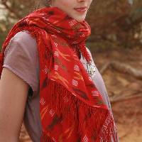 Echarpe Eagle coton et franges torsad�es