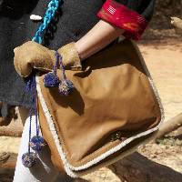 Sac Kiwi en cuir et fourrure