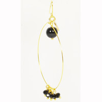 Boucles d'oreilles cristal noir B3