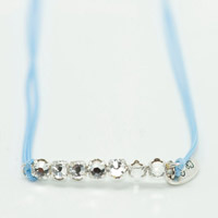 Collier bracelet multi-liens bleu BR10