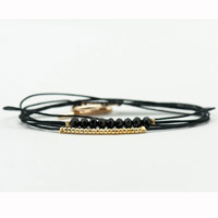 Collier bracelet multi-liens noir BR4