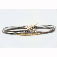 Collier bracelet multi-liens taupe BR2
