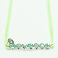 Collier bracelet multi-liens vert fluo BR7