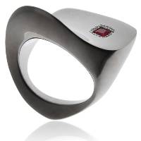 Bague Feuille Ruth�nium Gris