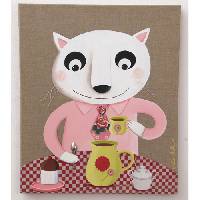 Tableau Chat � l'heure du th�