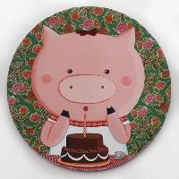 Tableau Cochon f�te son anniversaire