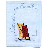 Prot�ge carnet de sant� bleu Bateau color�