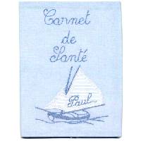 Prot�ge carnet de sant� bleu Bateau personnalis�