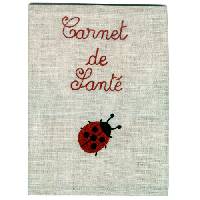 Prot�ge carnet de sant� en lin Coccinelle