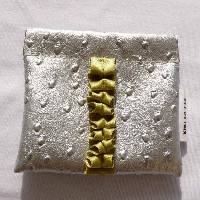 Porte-monnaie clic-clac Argent Autruche � Froufrous