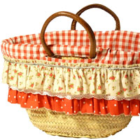Panier de Marseille vichy et pois rouges