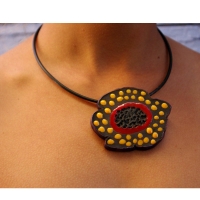 Collier Poppy pois Fleur � parfumer