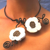 Collier double blanc