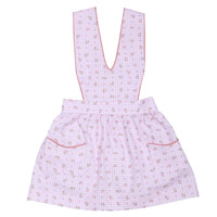 Robe tablier ALBA vichy rose � fleurs