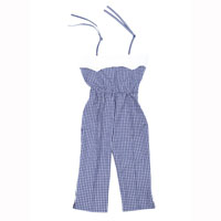 Salopette � bretelles BIELLA vichy bleu marine