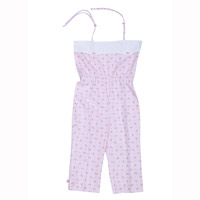 Salopette � bretelles BIELLA vichy rose � fleurs