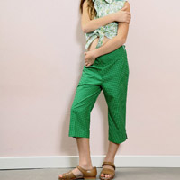 Pantacourt CAPRI imprim� vert pois blancs