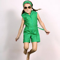 Combinaison-short IMPERIA vert � pois