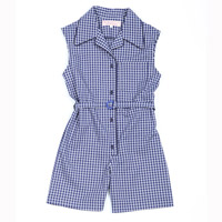 Combinaison-short IMPERIA vichy bleu marine