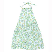 Robe dos nu NAPOLI fleurs vertes