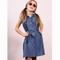 Robe chemise TIVOLI vichy bleu marine